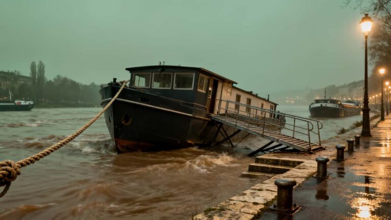 Comment vivre sur un péniche en période de crue sur la Saone