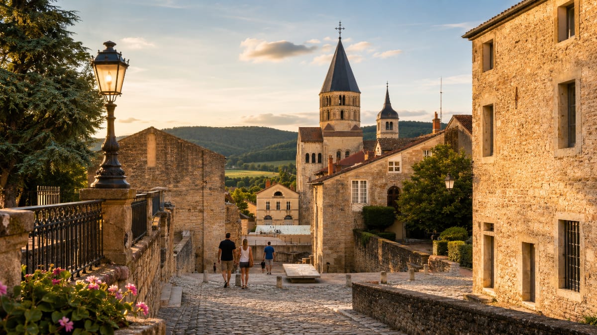 Visiter Cluny : abbaye et cité médiévale depuis la Saône