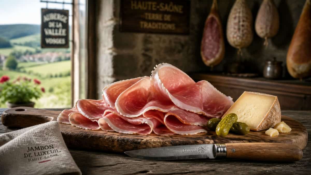 Le jambon de Luxeuil révèle une Franche-Comté gourmande entre salaisons, auberges et Vosges saônoises.