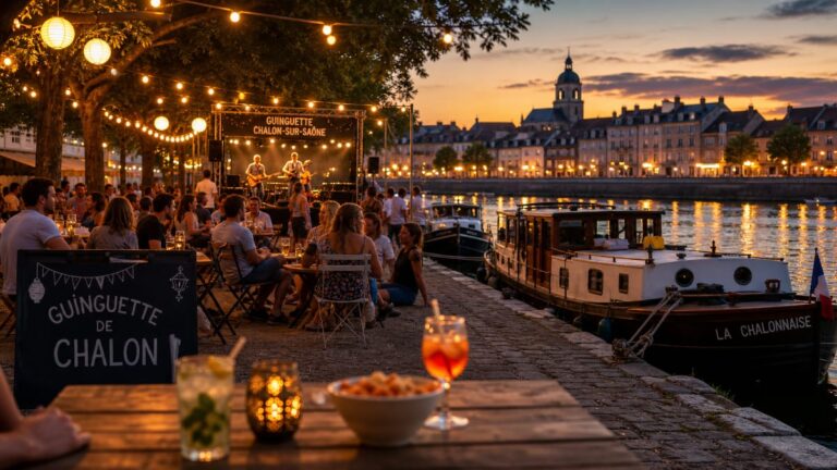 Les guinguettes à Chalon-sur-Saône : Concerts, buvettes, marché, baignade : de Port-Villiers au bastion Sainte-Marie