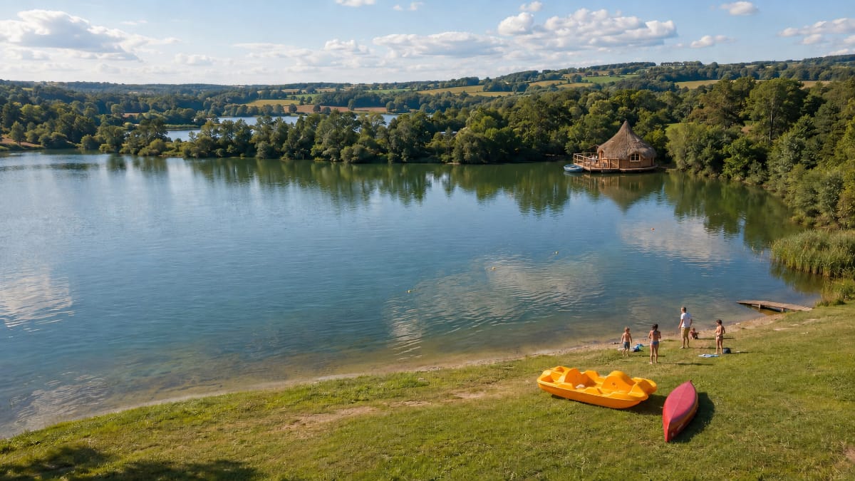 Lac de Bonnal : cinq plans d'eau, une plage et des cabanes au bord de l'Ognon