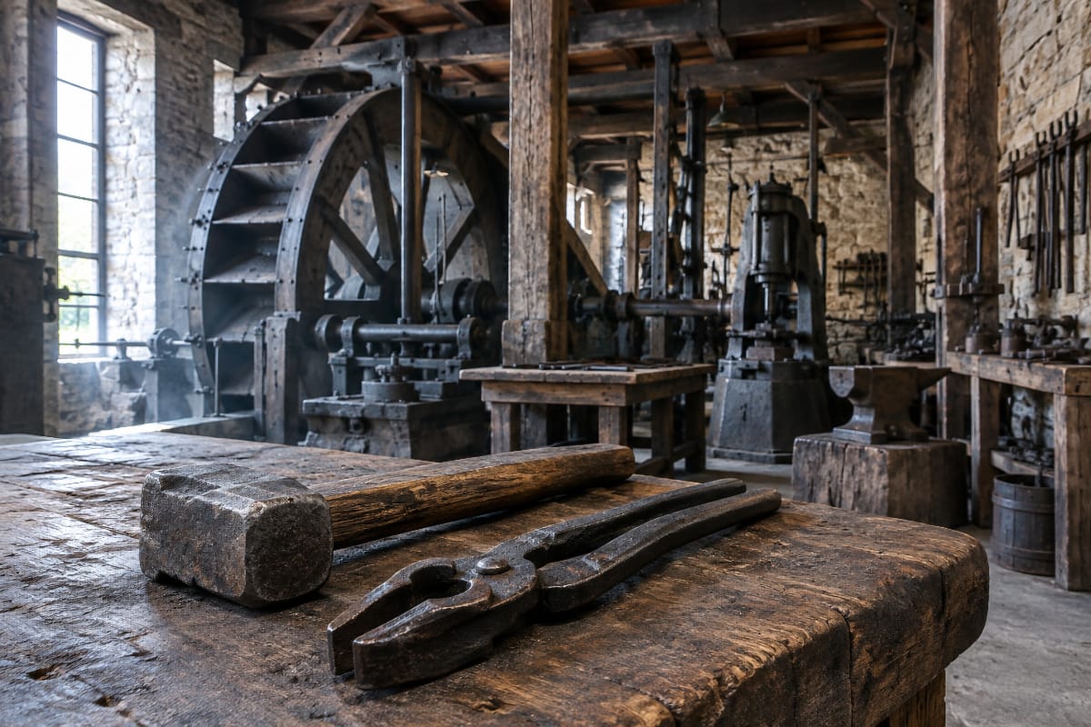 Machines et outils anciens dans les anciennes Forges de Pesmes