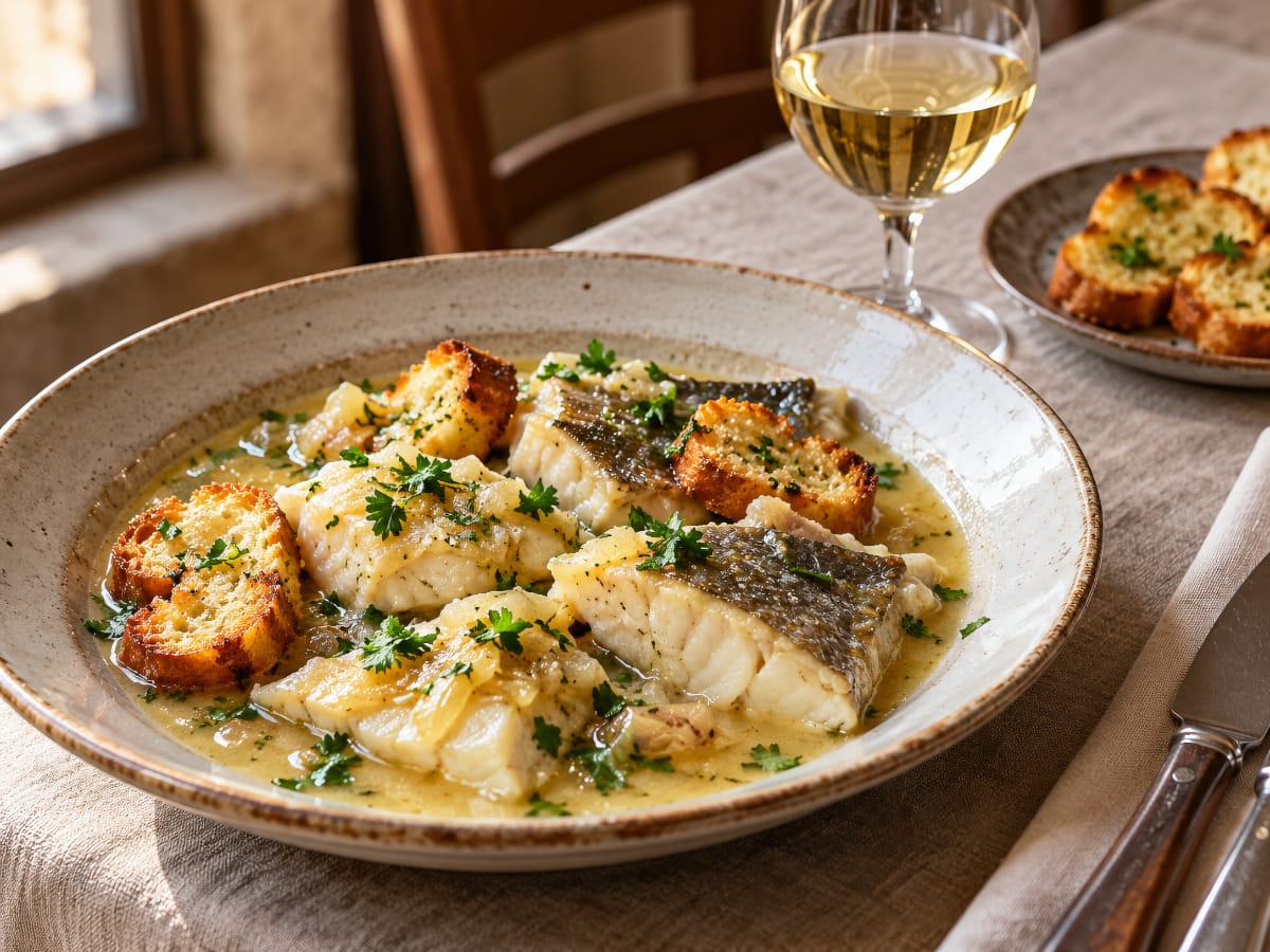 Illustration d’une pôchouse de poissons de rivière pour accompagner un vin blanc de Montagny